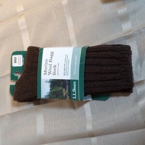 LL Bean Merino wool ragg sock NWT med